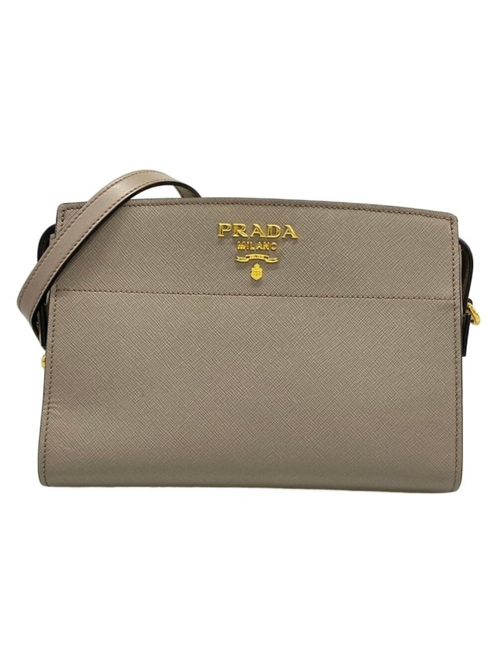 Prada Shoulder Bag Gray Leather